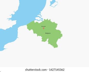 High Detailed Map Belgium Capital Vector Stock Vector Royalty Free