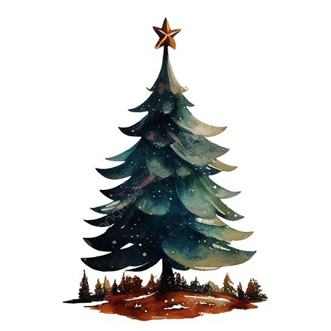 Watercolor Christmas Tree Christmas Tree Watercoor Merry Christmas