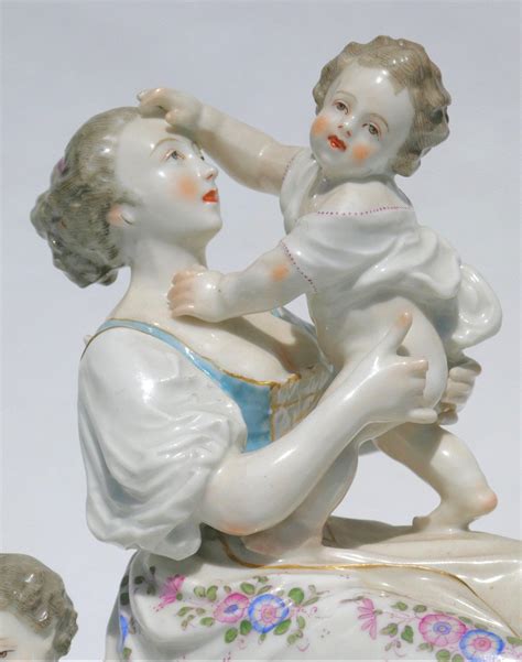 Proantic Grand Groupe En Porelaine Polychrome Style Meissen Paris X