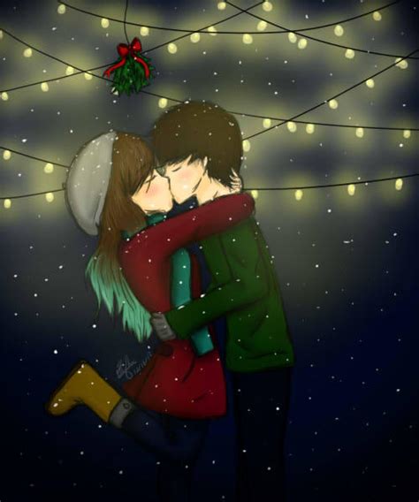 Kissing Under The Mistletoe By Nhiluu97 On Deviantart