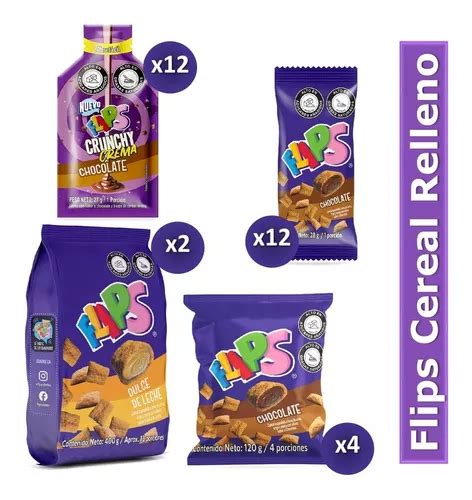 Combo Regalo Cereal Relleno Flips Chocolate Dulce De Leche Cuotas Sin