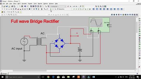 Multisim simulation Full wave rectifier circuit | full wave rectifier ...