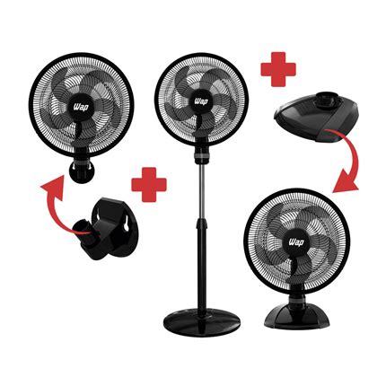 VENTILADOR 3 EM 1 WAP W130 40cm 5 PÁS RAJADA TURBO 127V VENTILADOR 3