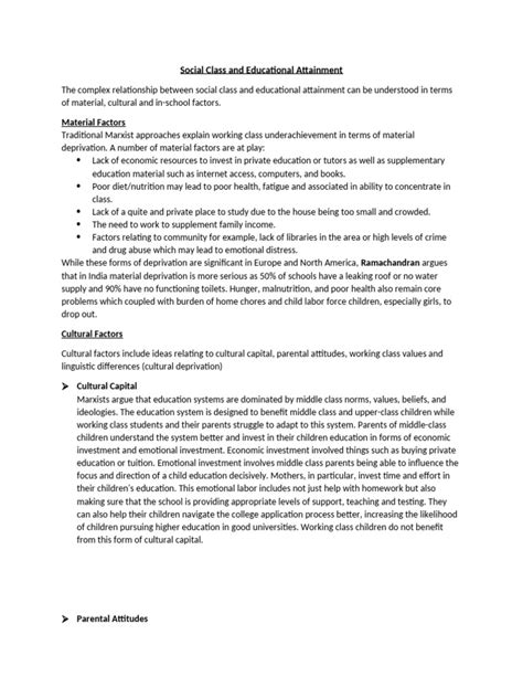 social class  educational attainment  poverty poverty