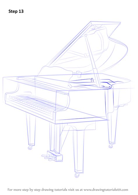 How To Draw A Grand Piano Musical Instruments Step By Step