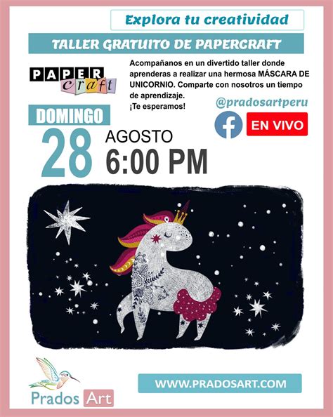 Taller Gratuito de Papercraft Máscara de Unicornio Prados Art