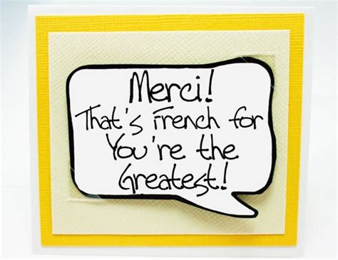 Items Similar To Thank You Card French Thank You Merci Card With