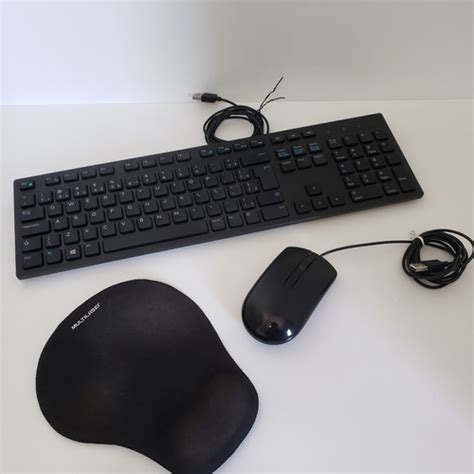 Kit Teclado Mouse Dell Kb216 Qwerty Português Cor Preto