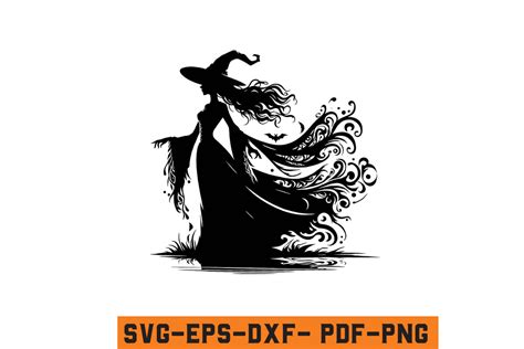 Halloween Witch Silhouette Vector SVG Graphic by Craftabledesign ...