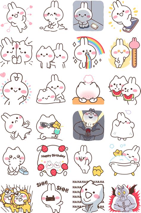 Mimi And Neko Together Facebook Sticker Repository