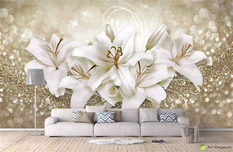 ФОТООБОИ НА СТЕНУ - ЦВЕТЫ НА ПРАЗДНИЧНОМ ФОНЕ | Wall murals, Wall ...