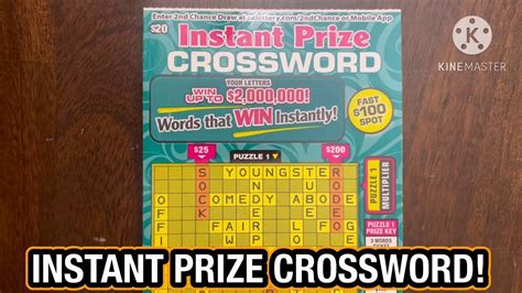 Instant Prize Crossword Ca Scratchers Youtube