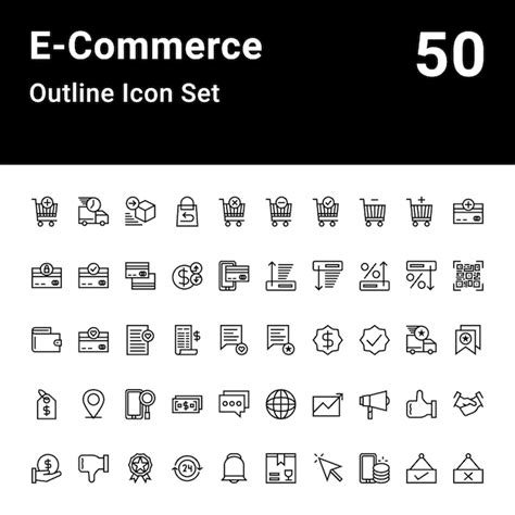 Premium Vector Ecommerce Outline Icon Set