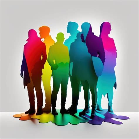 Una Imagen Colorida De Un Grupo De Personas Con Los Colores Del