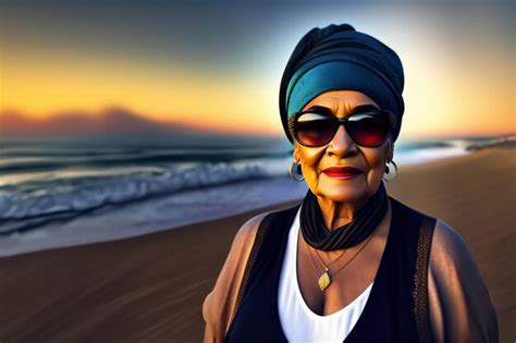 Premium AI Image Portrait Of An Elderly Mature Woman On The