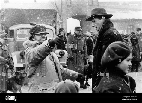 Steven Spielberg And Liam Neeson Schindlers Liste 1993 Stockfoto Bild