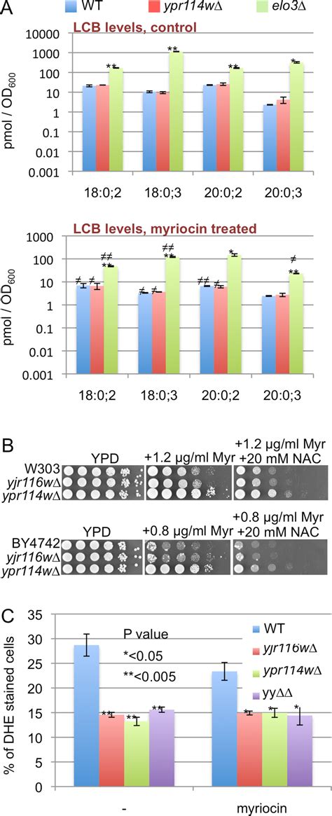 Effect Of Myriocin Treatment On Lcb Levels A Cells Growing