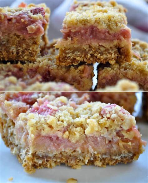 Indulge In Deliciousness Rhubarb Oatmeal Bars Made By Emily