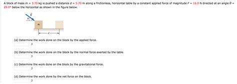 Solved A Block Of Mass M Kg Is Pushed A Distance D Chegg