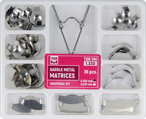 Saddle Contoured Metal Matrices Universal Kit For Premolars Mm