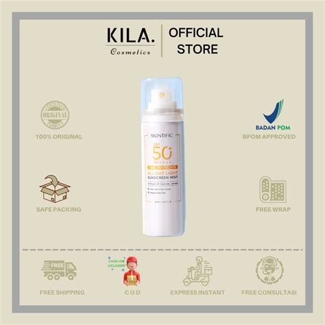 Jual Skintific All Day Light Sunscreen Mist Spf 50 Pa Real Protection Shopee Indonesia