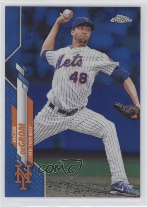 2020 Topps Chrome Blue Refractor 81 Jacob DeGrom 150 For Sale