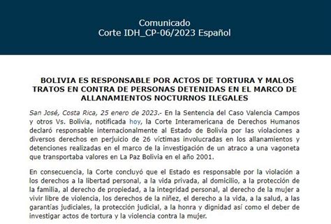 Comunicado De Prensa Corte Idh 06 2023 Sentencia Del Caso Valencia