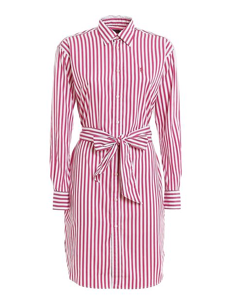 Knee length dresses Polo Ralph Lauren - Belted striped shirt dress ...