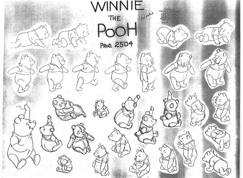 Winnie The Pooh Model Sheets Traditional Animation