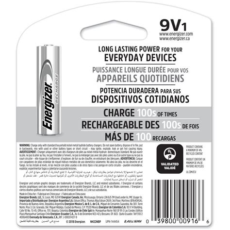 Energizer 9 Volt Recharge Batteries Batteries And Battery Chargers Energizer Holdings Inc