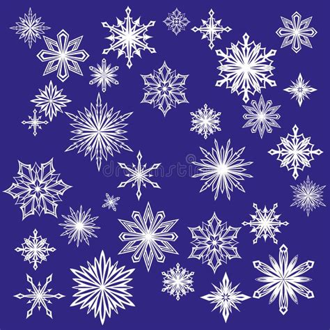 Decorative Snowflakes Vector Set Stock Vector Illustration Of Frozen