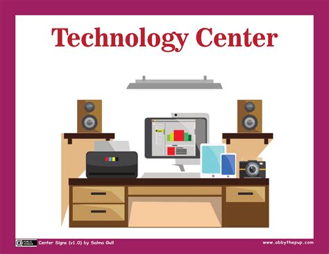 Technology Center Sign Free Printable Papercraft Templates