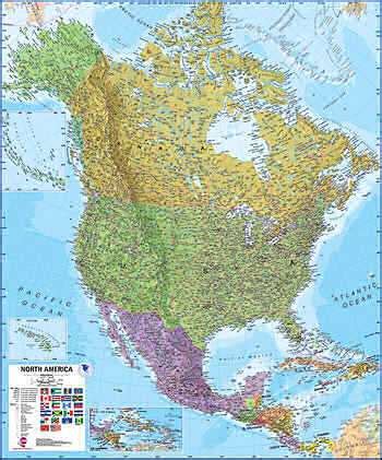 North America Wall Map Laminated Maps International