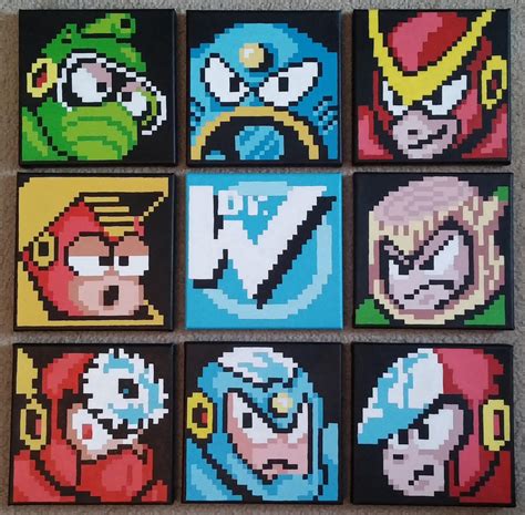 Mega Man 2 Boss Select Screen Pixel Painting by PixelBuddy on DeviantArt