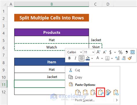 How To Split Data From One Cell Into Multiple Rows In Excel Methods