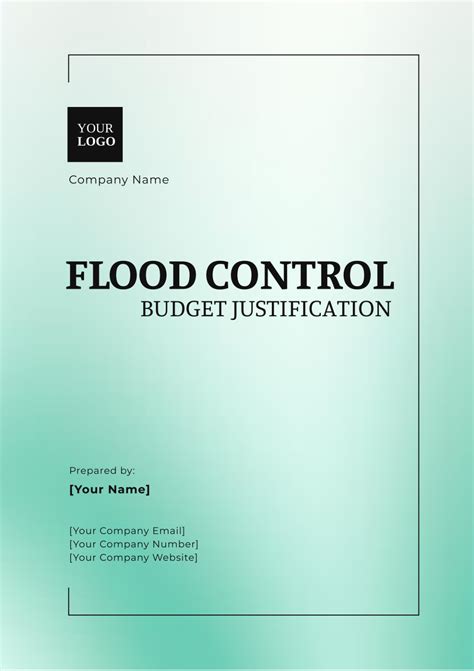 Free Flood Control Budget Justification Template Edit Online