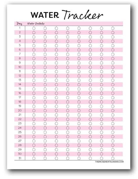 The Best 8 Free Monthly Water Tracker Printable PDFS