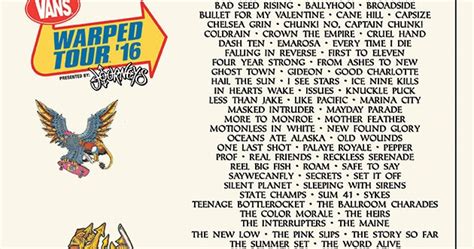 News Vans Warped Tour® 2016 Announces First Wave Of Sponsors New And