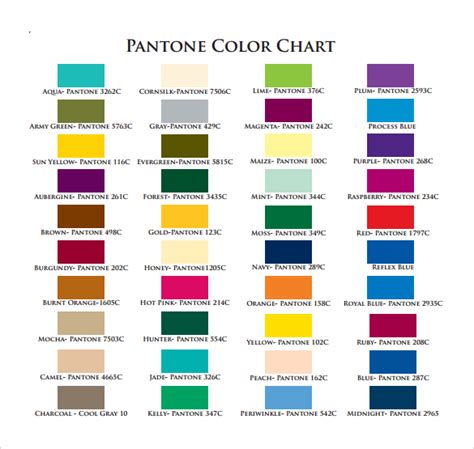 Pantone Color Chart Pdf