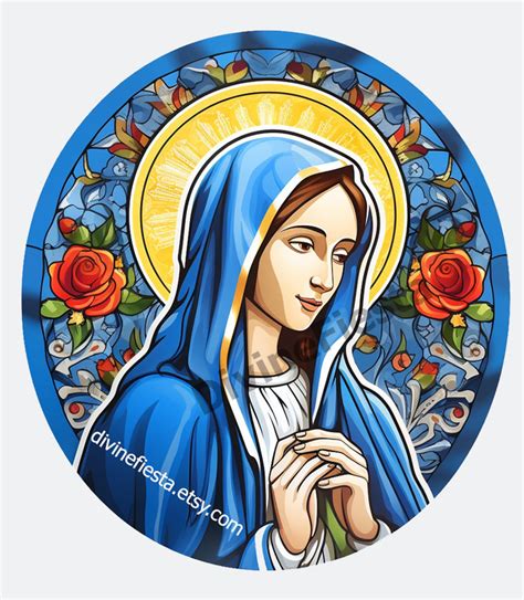 Virgin Mary Sticker Virgin Mary Decal Catholic Sticker Etsy