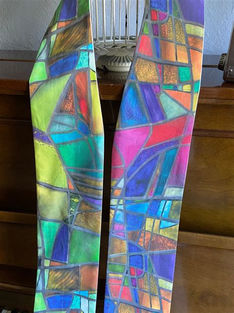 O God Beyond All Praising Stained Glass Rainbow Clergy Stole Etsy