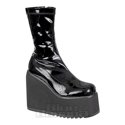 Lamoda Black Lights Out Platform Boots Blue Banana Uk