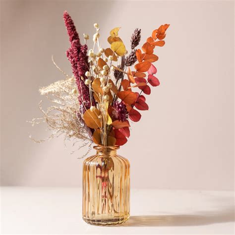 Earthly Amber Dried Flower Posy With Vase Home Lisa Angel