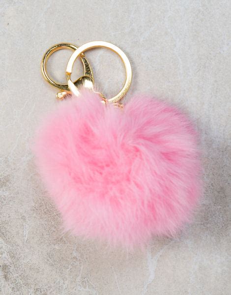 Mini Pink Pom Keychain - Pink Keychain - Fluff Ball Keychain – 2020AVE