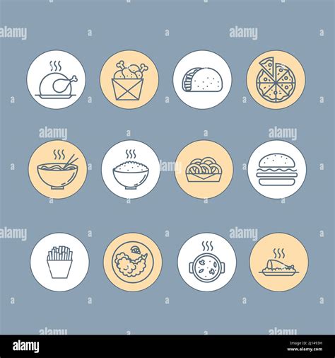 Food Icons Vector Vectors Hi Res Stock Photography And Images Alamy