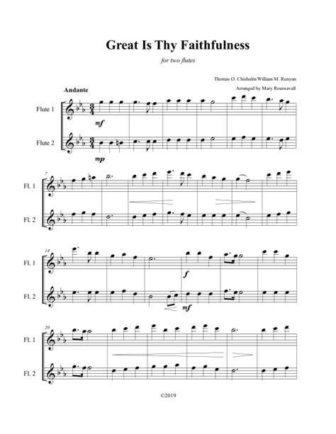 Great Is Thy Faithfulness Arr Mary Rounsavall Sheet Music Mary