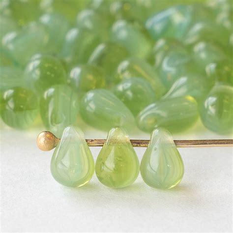 100 4x6mm Glass Teardrop Beads Czech Glass Beads Mermaids Tears Fringe