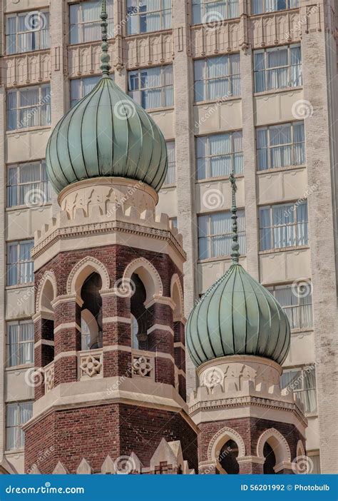 Ornate Turrets Atop Jesuits Church On Baronne Street New Orleans Stock