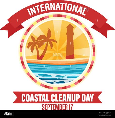 International Coastal Cleanup Day Banner Design Illustration Stock