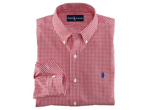 Polo Ralph Lauren Customfit Gingham Poplin Shirt In Red White Red For